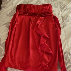 Red silk dress